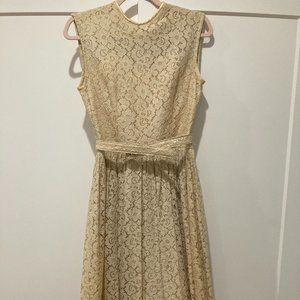Vintage beige lace dress